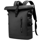 Sac à dos imperméable 25l roll top pratique et élégant pour voyager noir