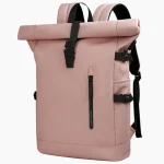 Sac à dos imperméable 25l roll top pratique et élégant pour voyager rose