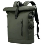 Sac à dos imperméable 25l roll top pratique et élégant pour voyager vert