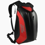 Sac à dos moto carbone polyvalent et imperméable rouge