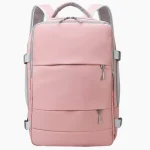 Sac à dos pour femme anti vol pour voyager avec compartiment chaussures rose