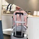 Sac à dos pour femme anti vol pour voyager compartiment chaussures sur valise