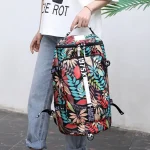 Sac week end fleuri polyvalent convertible porté main