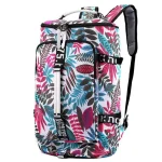 Sac week end fleuri polyvalent convertible rose