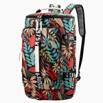 Sac week end fleuri polyvalent convertible rouge