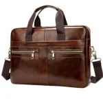 Pochette ordinateur en cuir véritable style vintage café Pochette ordinateur en cuir véritable style vintage café