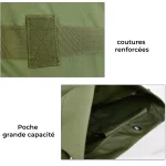 Sac de randonnée 80 litres tactique ultra-résistant détails renforcements