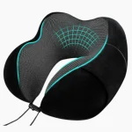 Coussin de voyage pour le cou ergonomique à mémoire de forme noir seul